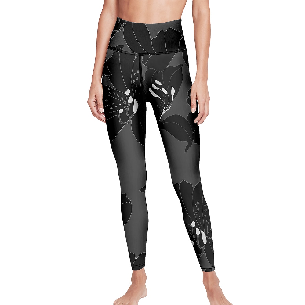 Dámské Legíny Sports Gym Leggings Kalhoty na jógu Spandex Černá Oříznuté legíny Květiny Zaštíhlující Butt Lift Oblečení Oblečení Jóga Zdatnost Cvičení v tělocvičně Běh / Vysoká pružnost / Sportovní 2026 - $18.99 –P2