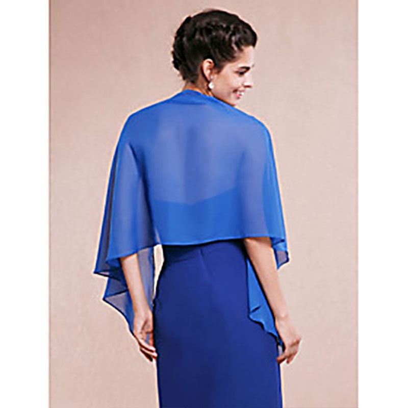 châles sans manches en mousseline de soie mariage / soirée de fête / châle décontracté&amp; écharpe / écharpe pour invités de mariage / écharpe pour femme avec drapé / uni de 2025 ? $20.99 –P5