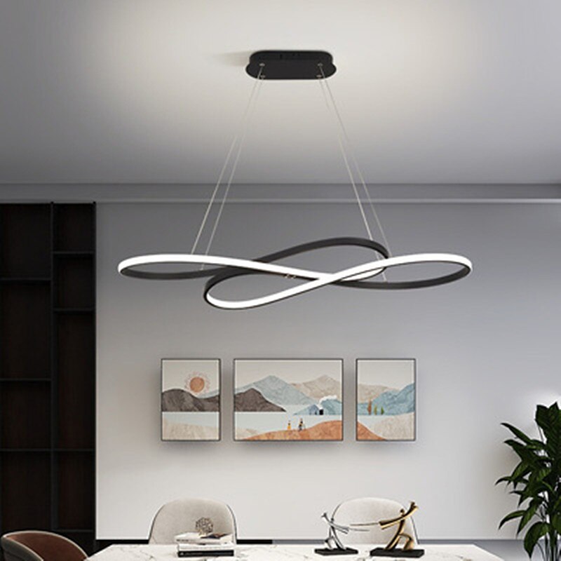 Lampadario design singolo 100 cm metallo stile artistico stile moderno elegante finiture verniciate led moderno 220-240v del 2025 a $515.99 –P2