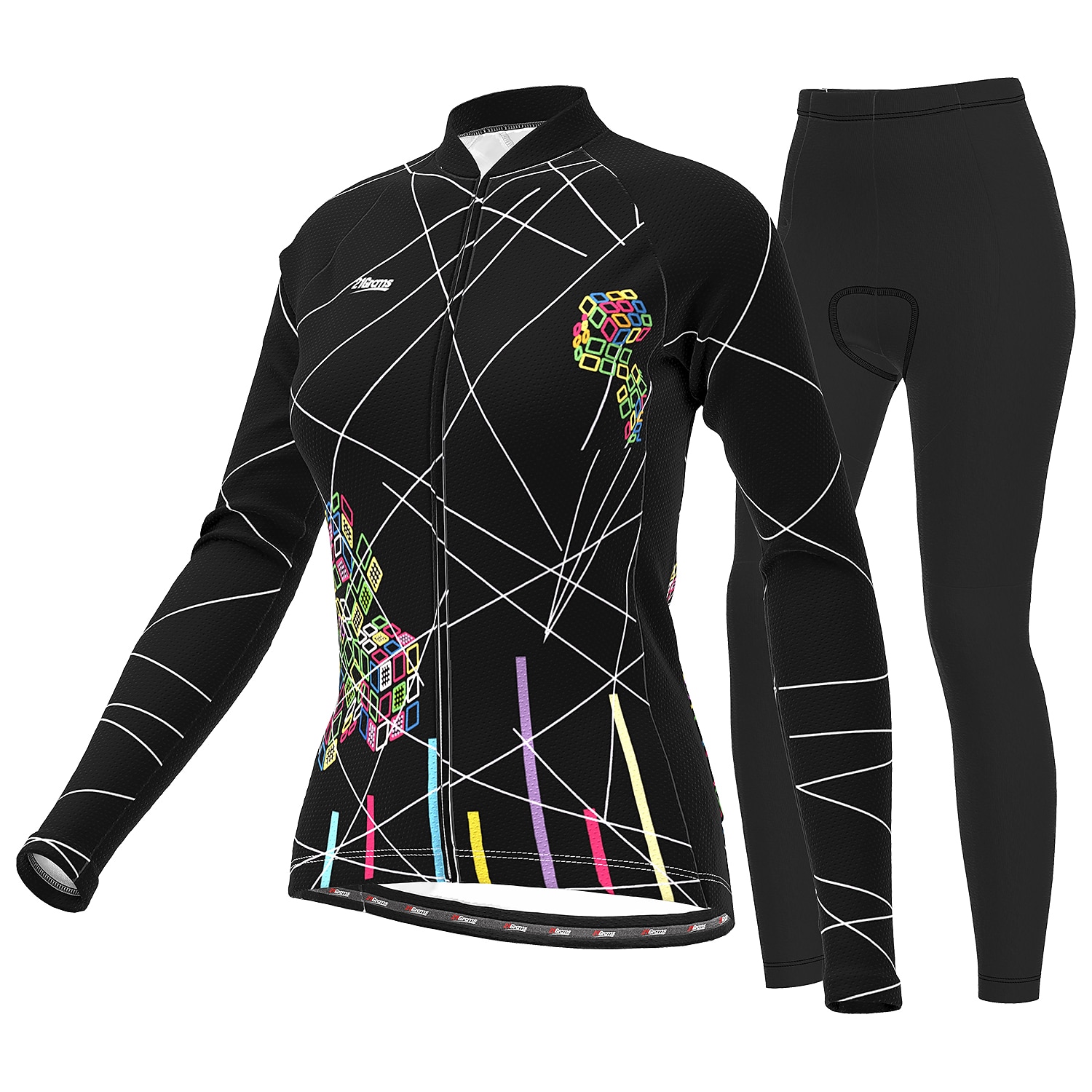 Per donna Manica lunga Maglia con pantaloni da ciclismo Gonna da ciclismo Estate Licra Poliestere Verde Nero Viola Divertente Bicicletta Completo tuta Pad 3D Traspirante Resistente ai raggi UV del 2025 a $51.99 –P1