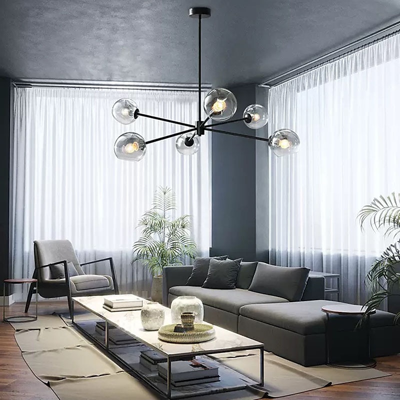 95 cm pingente sputnik design led luzes de montagem embutida led metal galvanizado acabamentos pintados modernos 220-240v de 2025 por $601.99 –P7