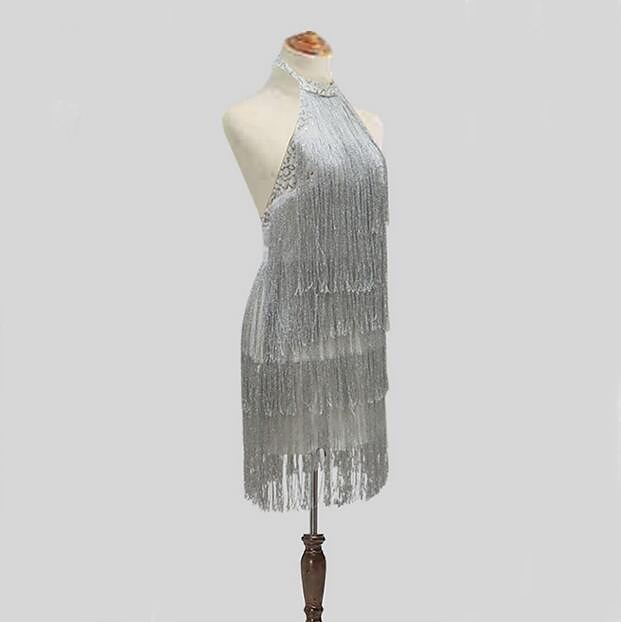 Women‘s Sequin Dress Fringe Dress Party Dress Sparkly Dress Homecoming Dress Mini Dress Silver Sleeveless Tassel Spring Halter Neck Hot Evening Spring Dress 2023 - US $39.99 –P4