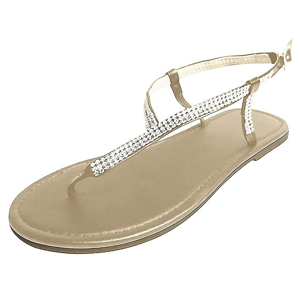 2019Respctful✿Casual Sandals for Women Strap Flip Flops Sandals Shoes Slip-On Flat Boho Sequin Open Toe Pump Heeled Sandals