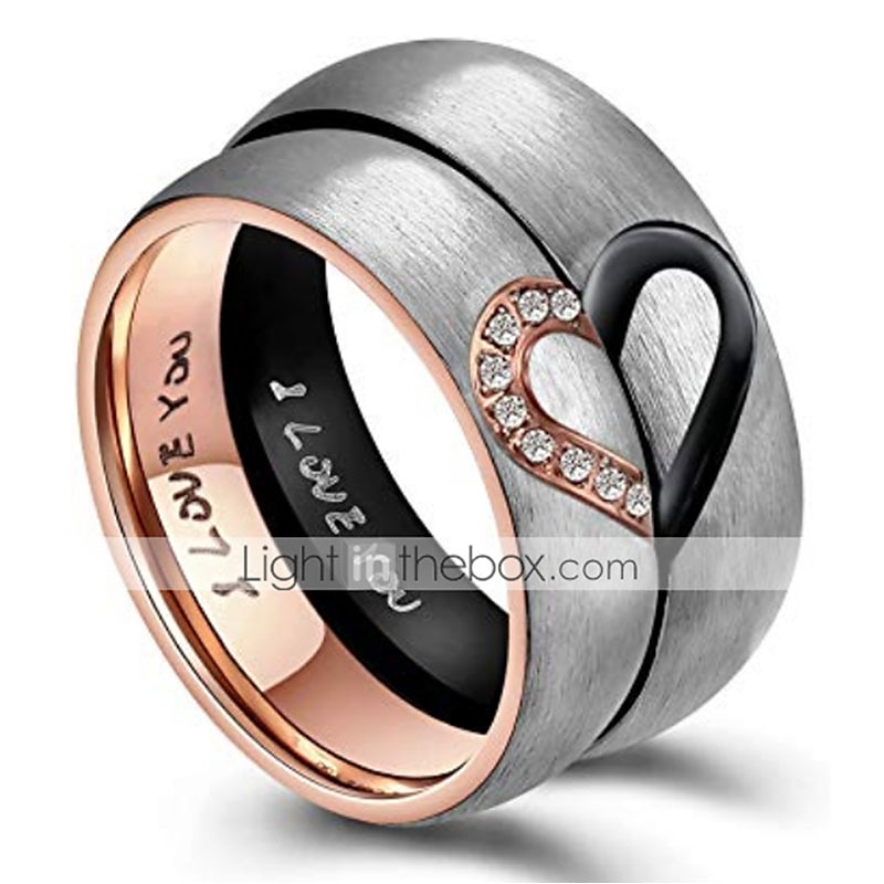 Herren Damen 2St Manschettenknöpfe Eheringe Bandring Verlobungsring Hochzeit Party zweifarbig damas Einfach Silber 2026 - $10.49 –P10