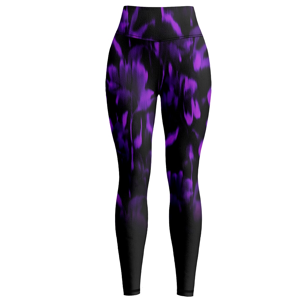 Damskie Spodnie do jogi Podnoszenie pośladków Wyszczuplenie brzucha Wysoka talia Trening w siłowni Bieganie Zdatność Legginsy 3/4 Wzór tie-dye Czerwony Fioletowy Jesień Sport Odzież sportowa Wysoka 2026 - $14.99 –P3