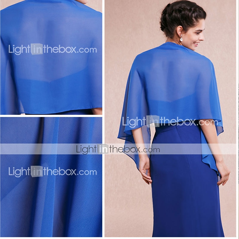 châles sans manches en mousseline de soie mariage / soirée de fête / châle décontracté&amp; écharpe / écharpe pour invités de mariage / écharpe pour femme avec drapé / uni de 2025 ? $20.99 –P1