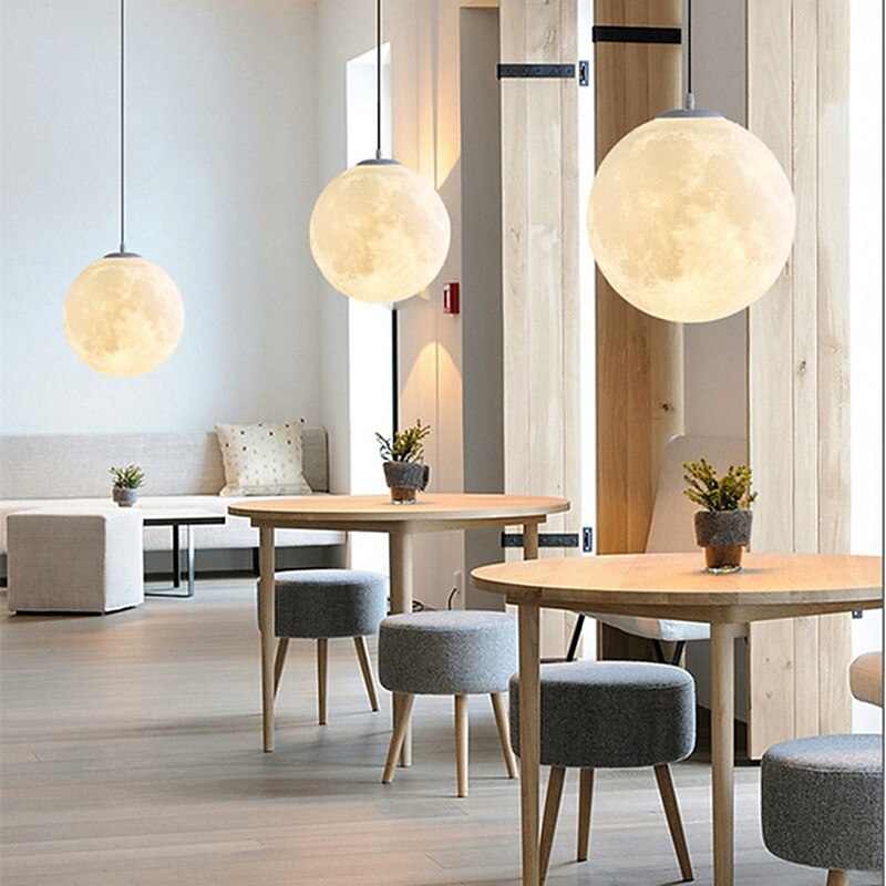 3d printing moon chandelier modern simple nordic creative moon lamp restaurant stue soverom moon lysekrone 2025 - $229.99 –P3
