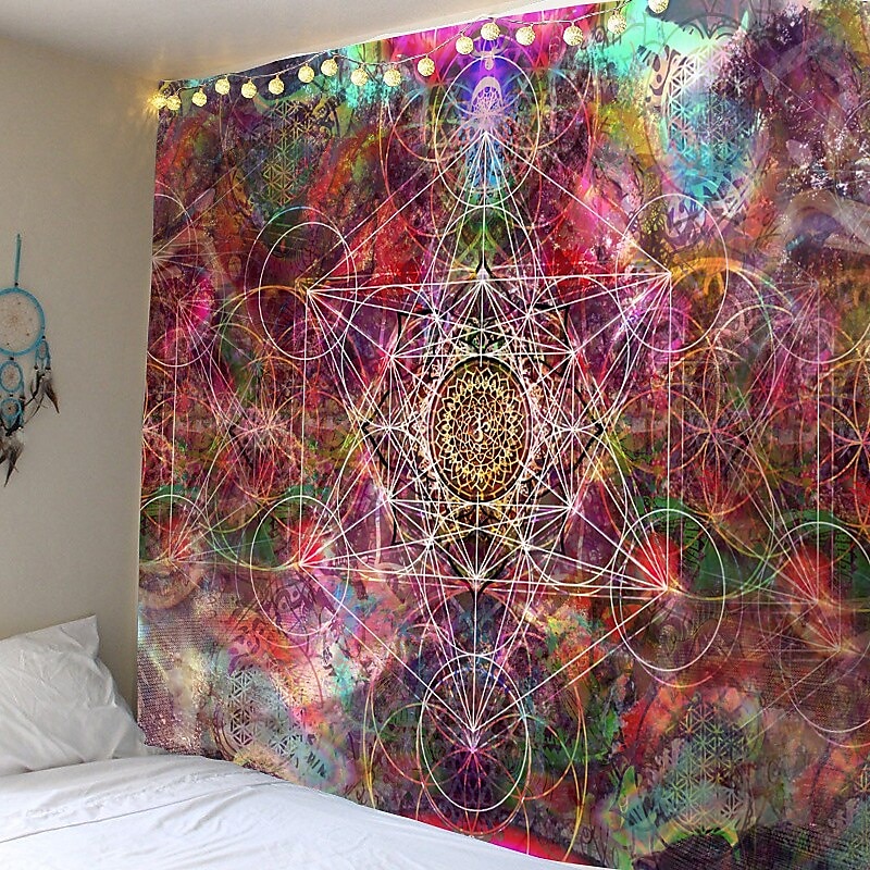 Chakra/Galaxy Mandala Indian Bedspread Tapestry Yoga Decorative Towel 210 x 230cm 