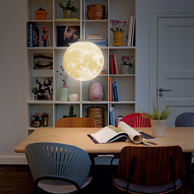 3d printing moon chandelier modern simple nordic creative moon lamp restaurant stue soverom moon lysekrone 2025 - $229.99 –P9