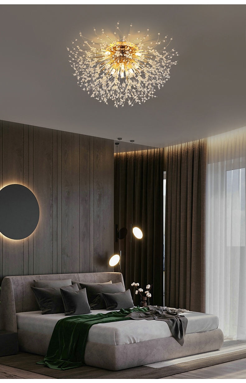 54/55/56/58 cm Firework Design Flush Ceiling Light LED Metal Modern Style Floral Style Geometrical Electroplated Nordic Style 220-240V 2025 - $151.99 –P11