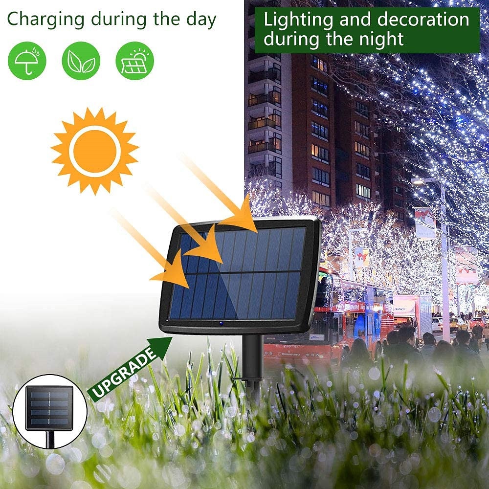 LED Solar Christmas String Lights Outdoor Waterproof 100m 334.5Ft 1000LED/50m 171Ft 500 LED Solar Christmas Lights with Remote8 Modes Waterproof Patio Lights for Christmas Tree Patio Yard Garden Party Decor 2025 - $39.99 –P5