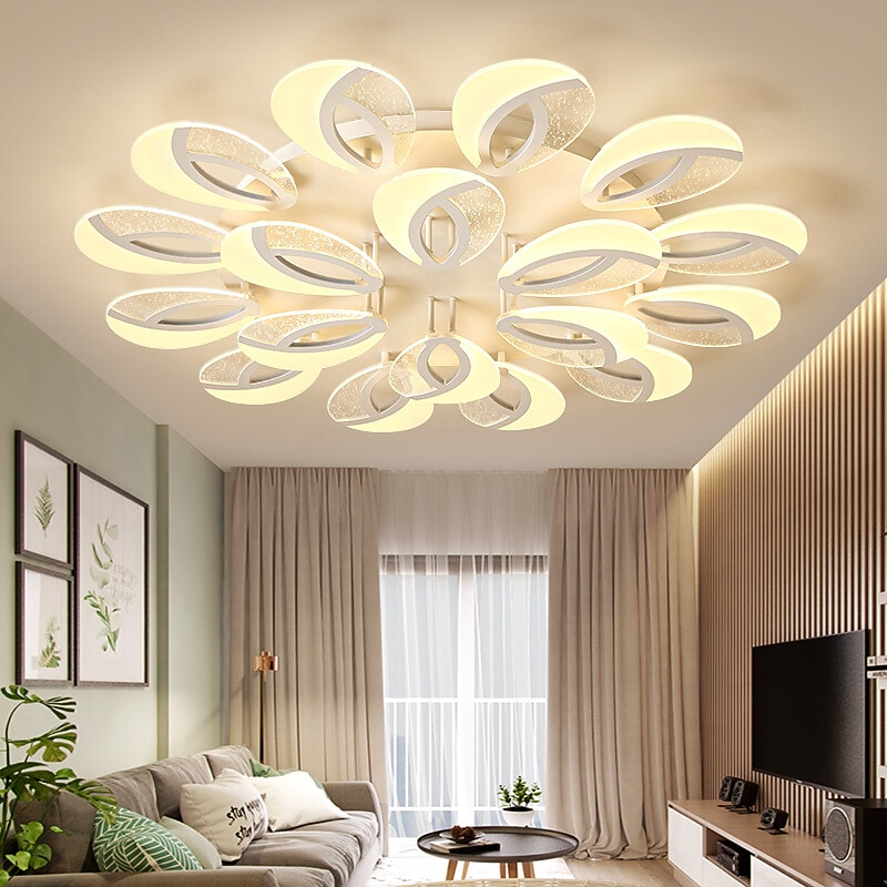 bulle acrylique moderne dimmable plafonnier led encastré queue de paon led plafonnier avec télécommande pour salon chambre salle à manger ac 110v 220v fleur conception de 2026 ? $170.99 –P5