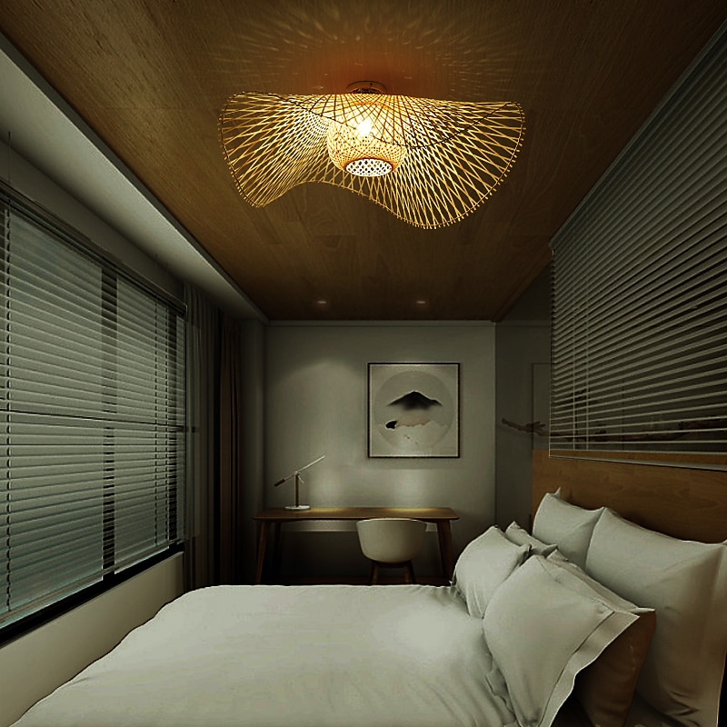 45/65/75 cm design lucerny pod omítku stropní svítidla lakovaná dřevěná/bambusová lampa severský styl 220-240v 2025 - $375.19 –P1