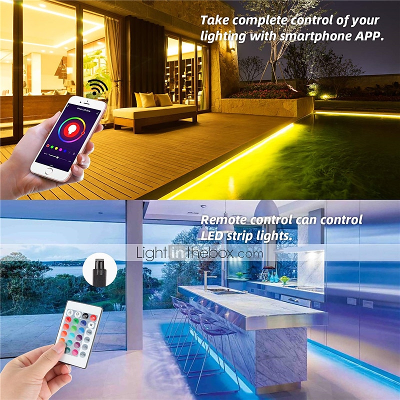 RGB Waterproof Smart Neon Rope Light Kit, Silicone LED Strip Lights 3M, 5M, or 2x5M Bluetooth App Control, Dimmable, Music Sync, Multi-Color, DIY Cuttable 2025 - $59.99 –P9