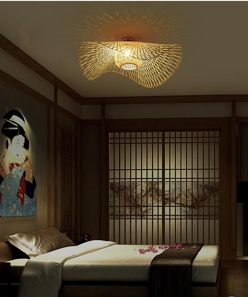 45/65/75 cm design lucerny pod omítku stropní svítidla lakovaná dřevěná/bambusová lampa severský styl 220-240v 2025 - $375.19 –P3