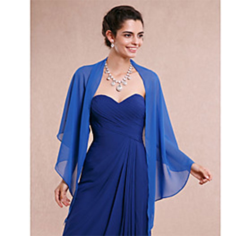 châles sans manches en mousseline de soie mariage / soirée de fête / châle décontracté&amp; écharpe / écharpe pour invités de mariage / écharpe pour femme avec drapé / uni de 2025 ? $20.99 –P6