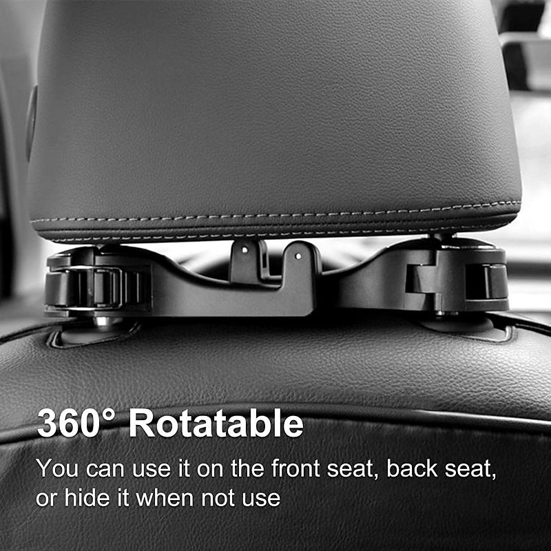 2 stuks 2 in 1 autostoel haken voor portemonnees en tassen met telefoonhouder automatische hoofdsteun portemonnee handtas houder hangers organisatoren valweerstand rust en universele pasvorm 2025 - $14.99 –P4