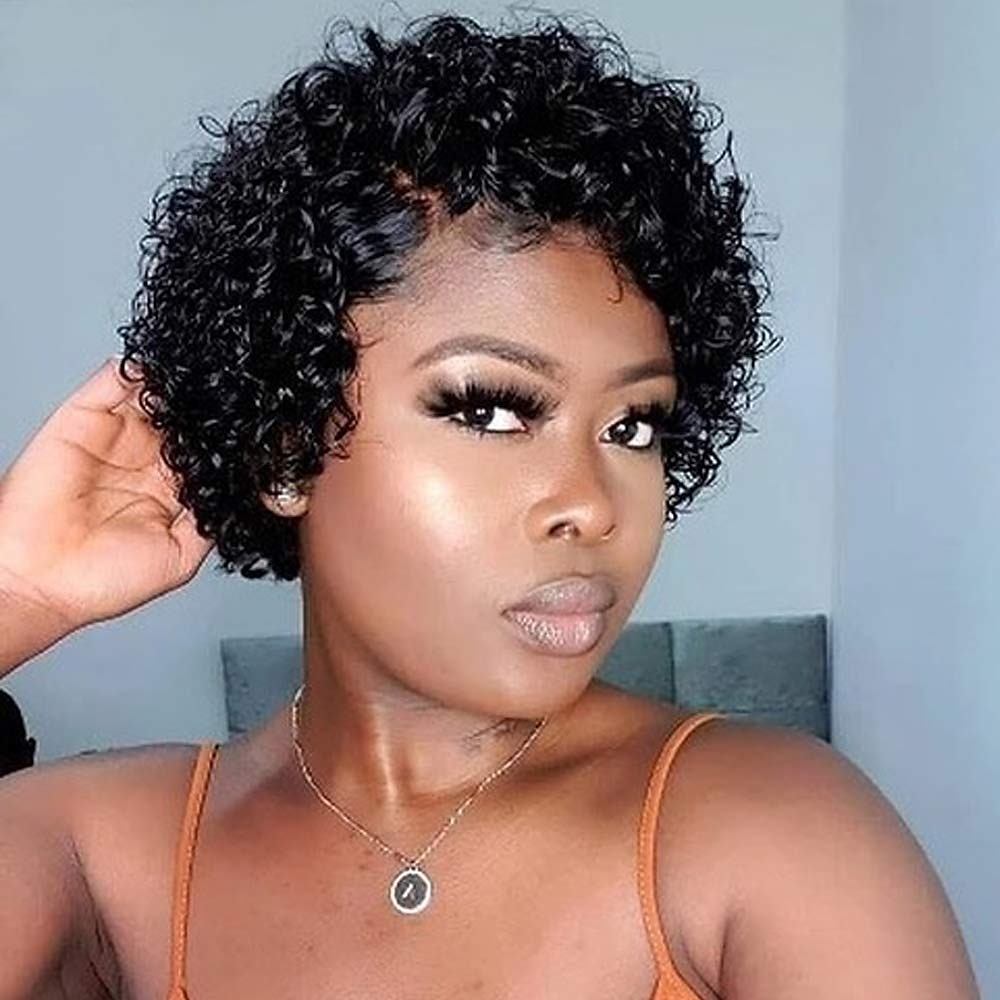 parrucche nere per le donne parrucche corte afro crespi ricci per le donne capelli sintetici resistenti al calore per la festa quotidiana del 2025 a $17.49 –P1