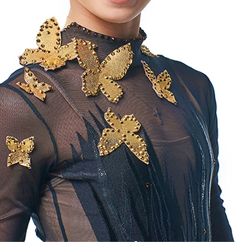 2026年 フィギュアスケート ドレス 女性用 女の子 アイススケート ドレス セット ブルー パッチワーク メッシュ スパンデックス 高弾性 訓練 レッスン用 競技大会 スケートウェア 手作り クリスタル・ラインストーン 長袖 アイススケート フィギュアスケート  コレクション – JP ¥23378 –P6