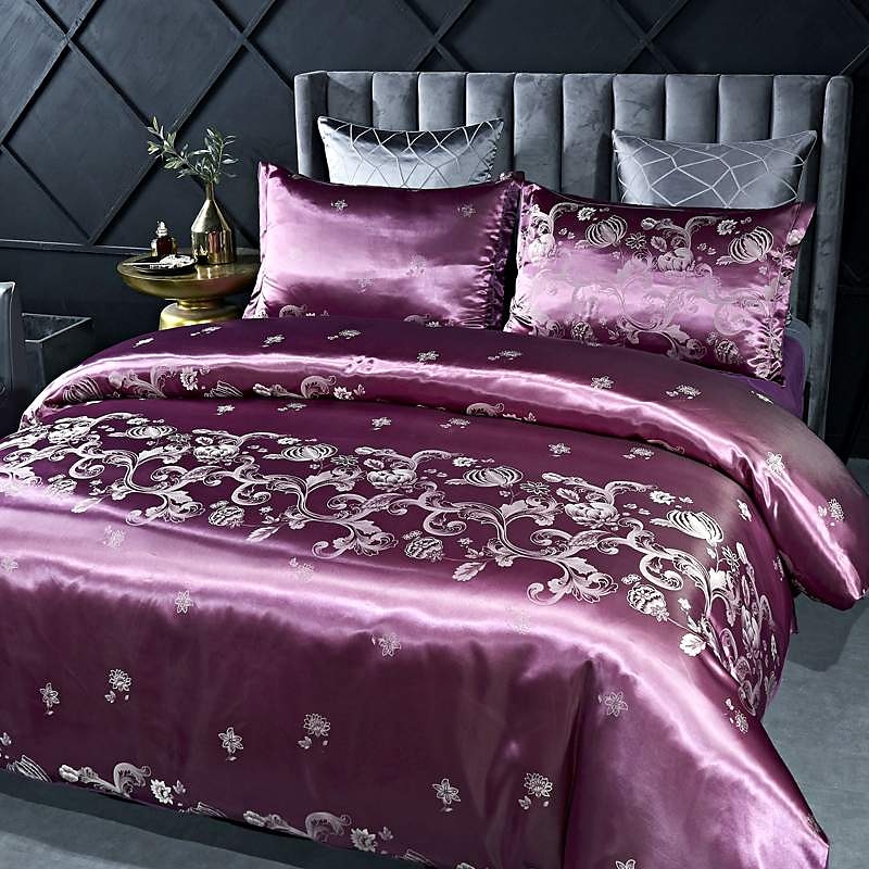 copripiumino in raso di seta set di biancheria da letto copripiumino con 1 copripiumino o copriletto ， 1 lenzuolo ， 2 federe per matrimoniale / matrimoniale / king (1 federa per doppia / singola) del 2025 a $53.99 –P13