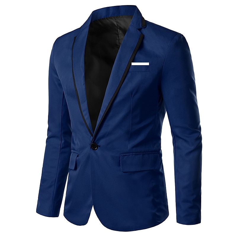Per uomo Giubbotto Giacca Traspirante Matrimonio Attività commerciale Abito da cocktail Monopetto - 1 bottone A V Lavoro Elegante Giacca Capispalla Stampa Tasche Nero Bianco Giallo del 2025 a $42.99 -P9