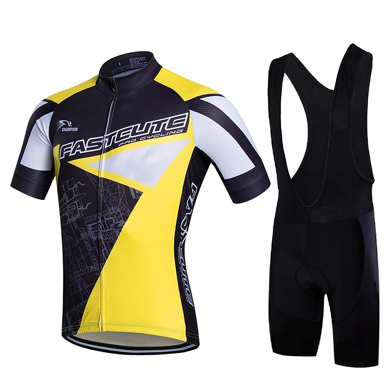 21Grams Herren Radtrikot mit Radhose kurz Trägern fahrradbekleidung set Kurzarm MTB Mountain Rennrad Weiß Grün Gelb Modisch Übergröße Fahhrad Sportkleidung 3D-Pad Atmungsaktiv Rasche Trocknung Tasche 2025 - $41.99 –P7