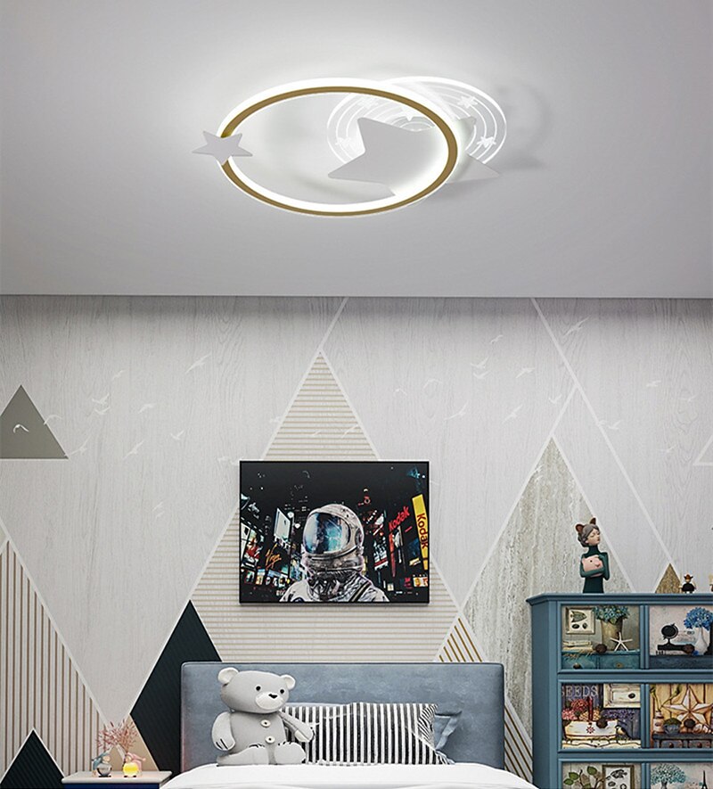 rund stjerne taklampe barneromslampe led soveromstaklampe nordisk stuelampe 2025 - $253.79 –P6