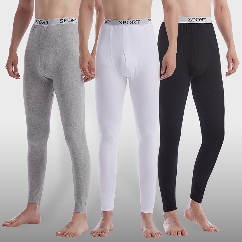 Men's Long Johns Thermal Underwear Thermal Pants 1 PC Plain Home