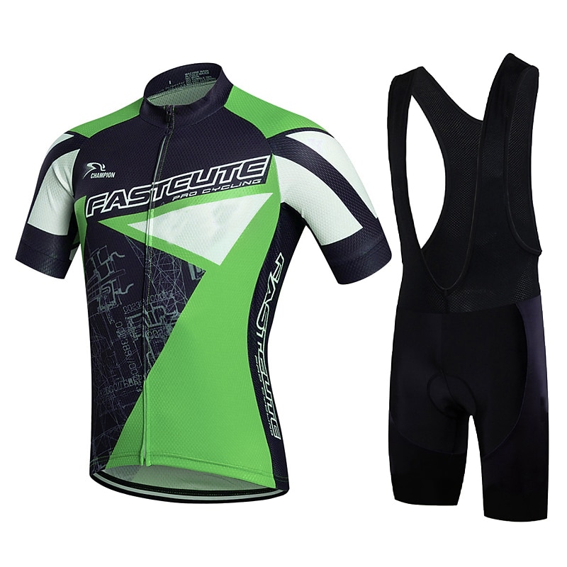 21Grams Herren Radtrikot mit Radhose kurz Trägern fahrradbekleidung set Kurzarm MTB Mountain Rennrad Weiß Grün Gelb Modisch Übergröße Fahhrad Sportkleidung 3D-Pad Atmungsaktiv Rasche Trocknung Tasche 2025 - $41.99 –P8