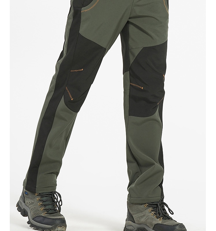 мужские брюки на флисовой подкладке водонепроницаемые походные брюки брюкисофтшелл зимние теплые ветрозащитные теплые ветрозащитные брюки с флисовойподкладкой армейский зеленый серый черный охота рыбалка альпинизм 2023 - US$35.99