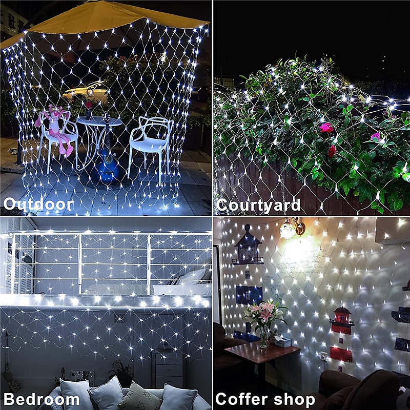 2025年 LEDネットストリングライトip656mx4m 3mx2mLedフレキシブルネットフェアリーストリングライト880led200ledメッシュストリングライトガーデンヤード用カラフルな装飾euusukプラグac110v220v 230v  コレクション – $13.99 –P11