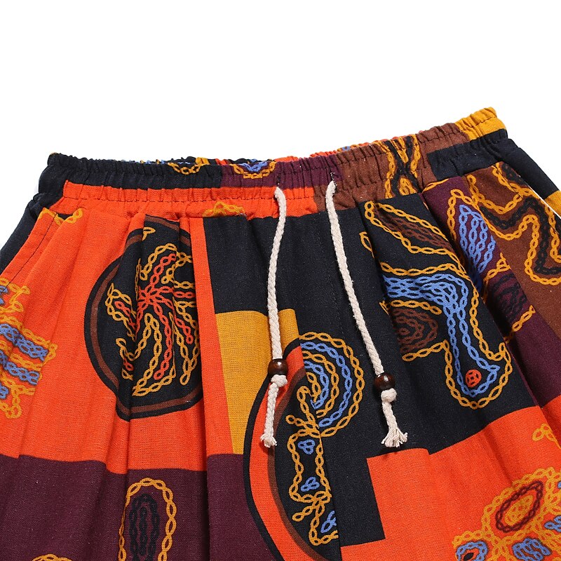Herr Harem Långbyxor Sommarbyxor Byxor Strandbyxor Elastisk midja Släpp grenen Djur Färgblock Andningsfunktion Mjuk Fullängd Ledigt Dagligen Kinesisk stil Boho Lös passning Svart Gul Microelastisk 2025 - $25.99 –P16