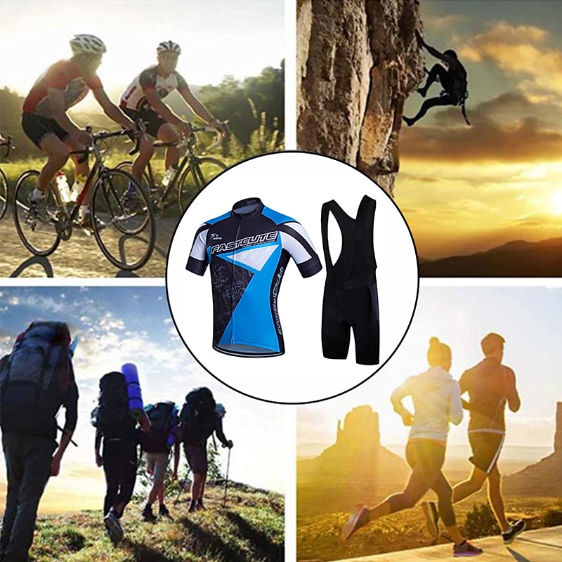21Grams Herren Radtrikot mit Radhose kurz Trägern fahrradbekleidung set Kurzarm MTB Mountain Rennrad Weiß Grün Gelb Modisch Übergröße Fahhrad Sportkleidung 3D-Pad Atmungsaktiv Rasche Trocknung Tasche 2025 - $41.99 –P6