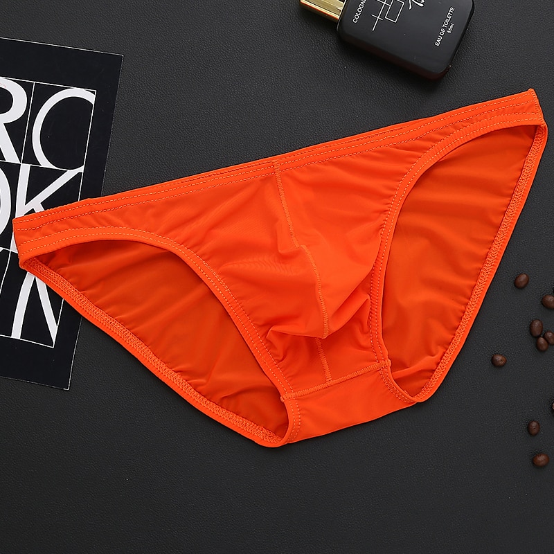 Men's 1pack Basic Panties Briefs Basic Nylon Pure Color Low Waist Light Blue Black 2025 - $7.99 –P5