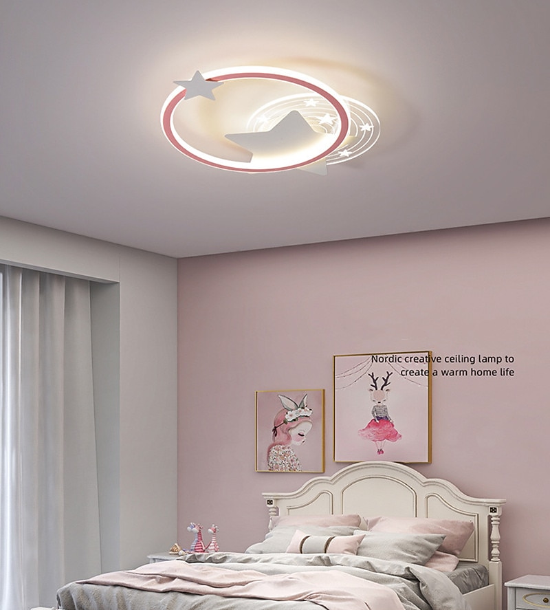 Круглый потолочный светильник со звездой, лампа для детской комнаты, светодиодный потолочный светильник для спальни, скандинавская лампа для гостиной 2026 - $253.79 –P1