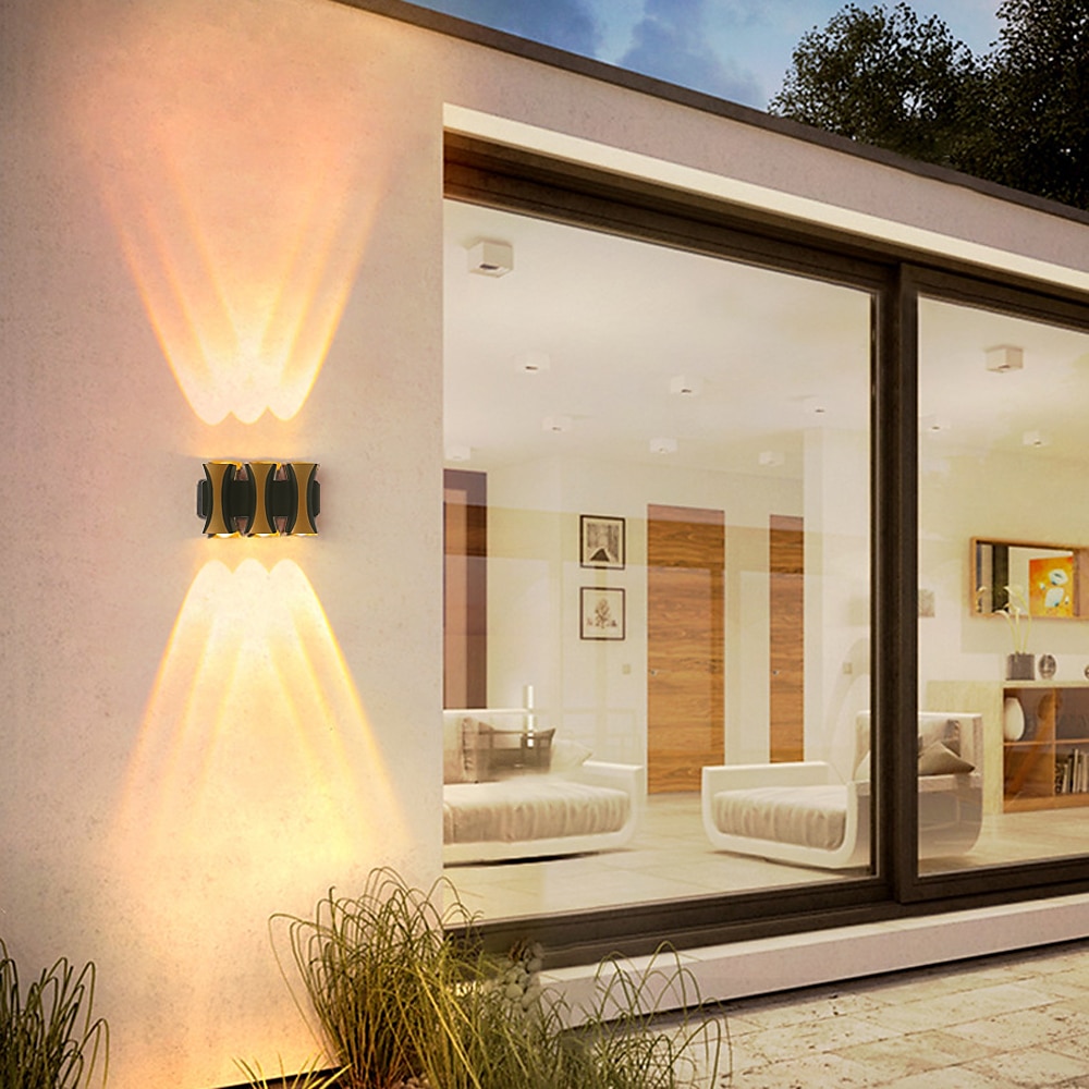 lightinthebox monipäinen pylväs vedenpitävä led-seinävalaisin 4w 6w 8w moderni ulkokuistilamppu ulkoseinävalaisin 3000k lämmin valkoinen 4000k luonnonvalo soveltuu oviaukon käytävään autotalliin 2025 - $33.99 –P3