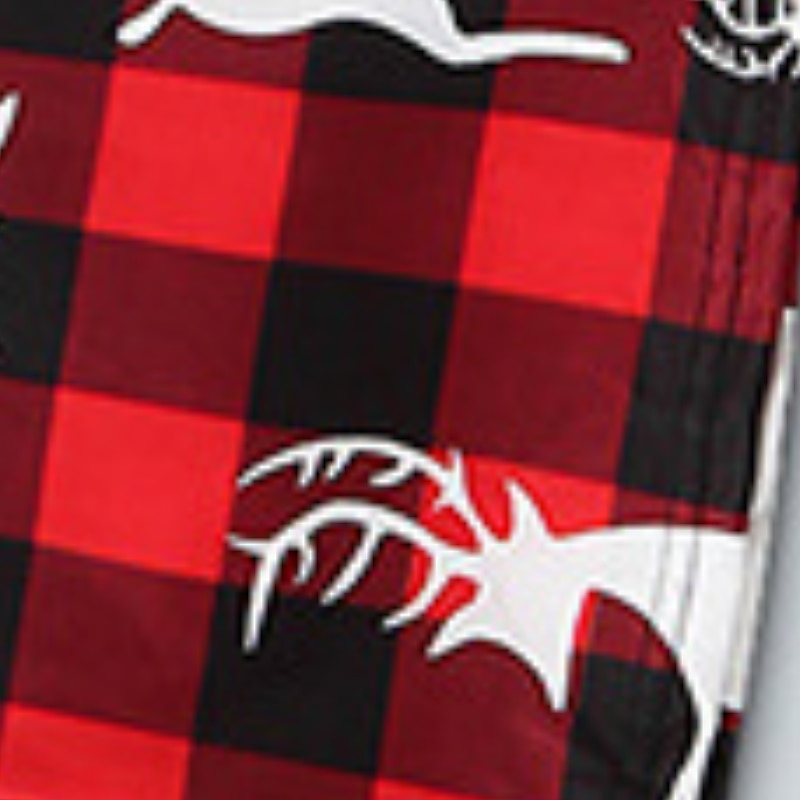 2025年 ファミリールック クリスマスファミリーパジャマ パジャマ チェック レタード スポーツ プリント ルビーレッド 長袖 ベーシック マッチング衣装  コレクション – $31.99 –P8