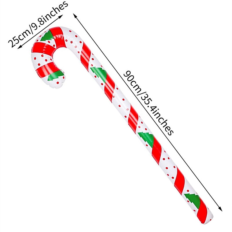 2 stykker oppblåsbar julepynt med sukkerrør slikkeballong god julepynt til hjemmet julepynt utendørs dekor navidad gaver noel 2025 - $11.49 –P6