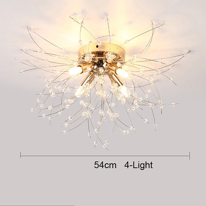 54/55/56/58 cm Firework Design Flush Ceiling Light LED Metal Modern Style Floral Style Geometrical Electroplated Nordic Style 220-240V 2025 - $151.99 –P4