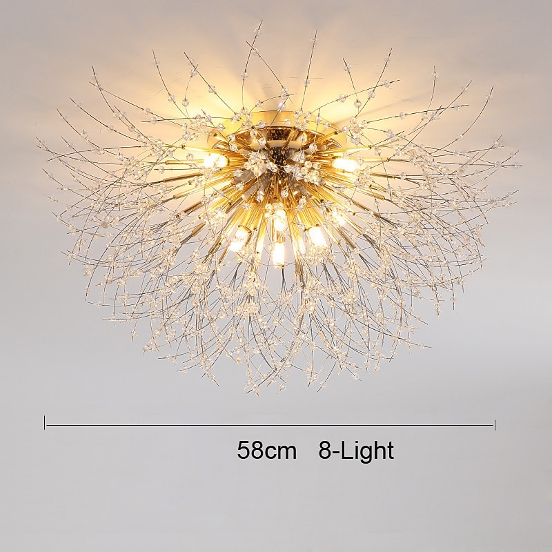 54/55/56/58 cm Firework Design Flush Ceiling Light LED Metal Modern Style Floral Style Geometrical Electroplated Nordic Style 220-240V 2025 - $151.99 –P7