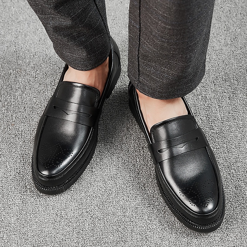 herrekjole penny loafers & slip-ons pluss størrelse vintage business casual fest & kveld loafers svart brun høst vinter 2025 - $64.99 –P9