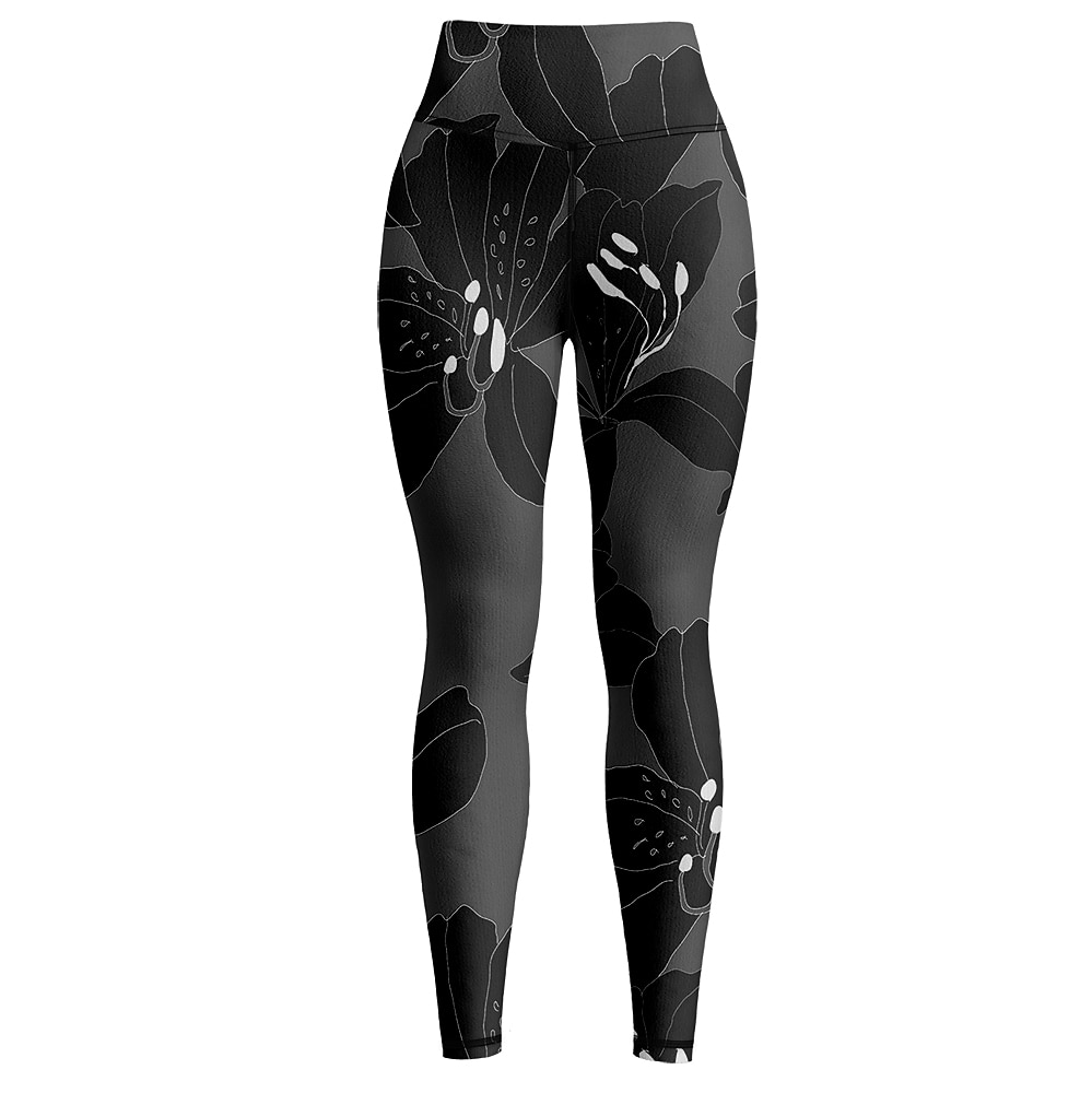 Dámské Legíny Sports Gym Leggings Kalhoty na jógu Spandex Černá Oříznuté legíny Květiny Zaštíhlující Butt Lift Oblečení Oblečení Jóga Zdatnost Cvičení v tělocvičně Běh / Vysoká pružnost / Sportovní 2026 - $18.99 –P3