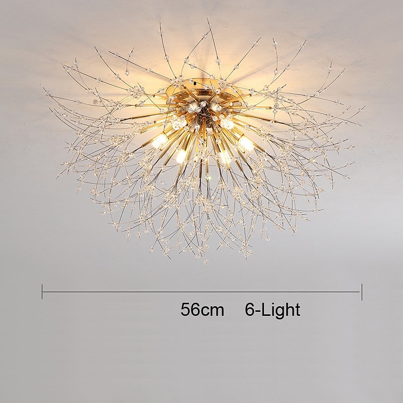 54/55/56/58 cm Firework Design Flush Ceiling Light LED Metal Modern Style Floral Style Geometrical Electroplated Nordic Style 220-240V 2025 - $151.99 –P6