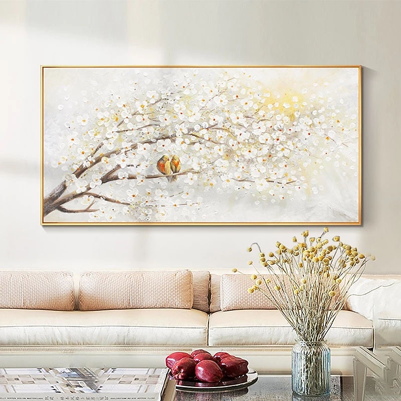 Oil Painting Handmade Hand Painted Wall Art Abstract Flowers Home ...