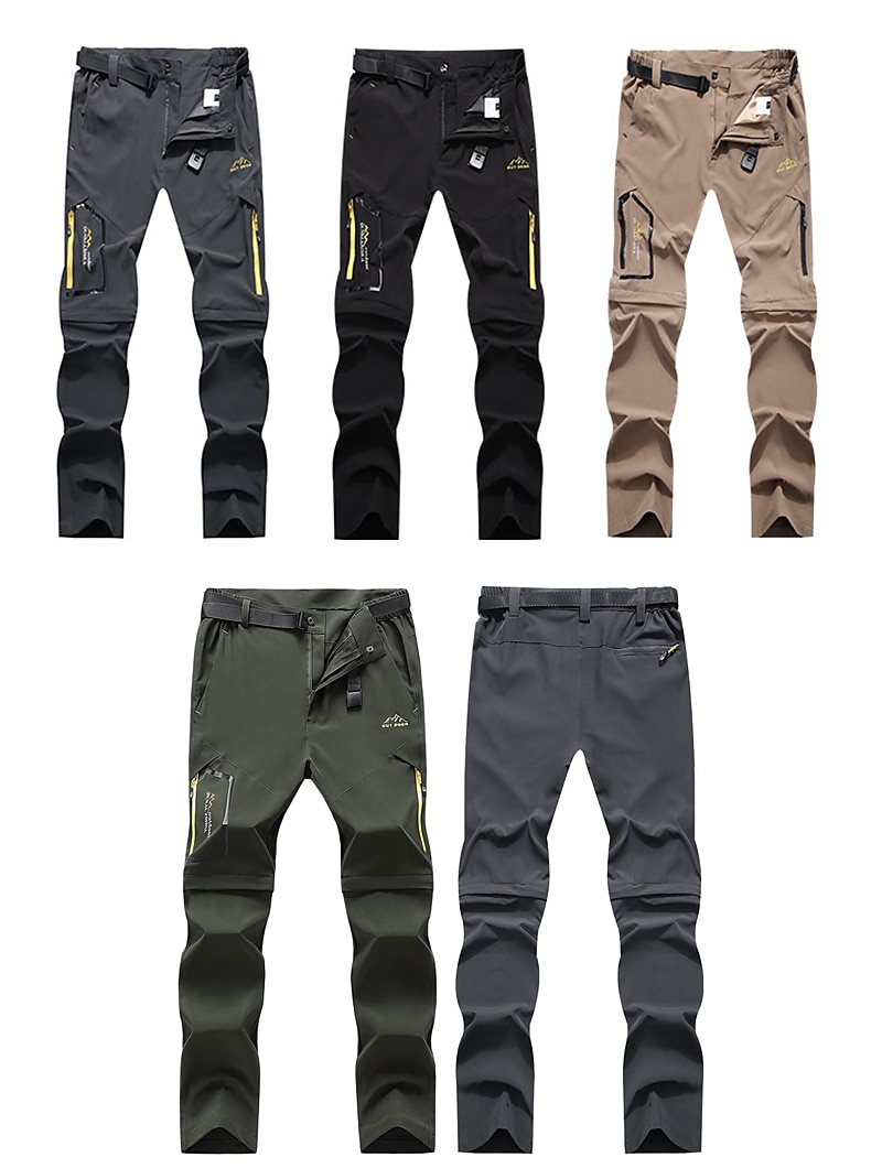Men's Convertible Zip Off Pants Hiking Pants Trousers Summer Outdoor Waterproof Breathable Quick Dry Stretchy Pants / Trousers Bottoms Elastic Waist Army Green Dark Grey Elastane Hunting Fishing 2025 - $34.99 –P9