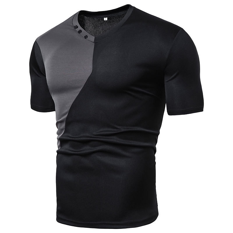 Herren T Shirt Kurzarm Rundhalsausschnitt Sommer Farbblock Mode Klassisch Bequem Straße Lässig Sport Schwarz Weiß Rote Top T-Shirt für Herren 2025 - $11.49 –P1