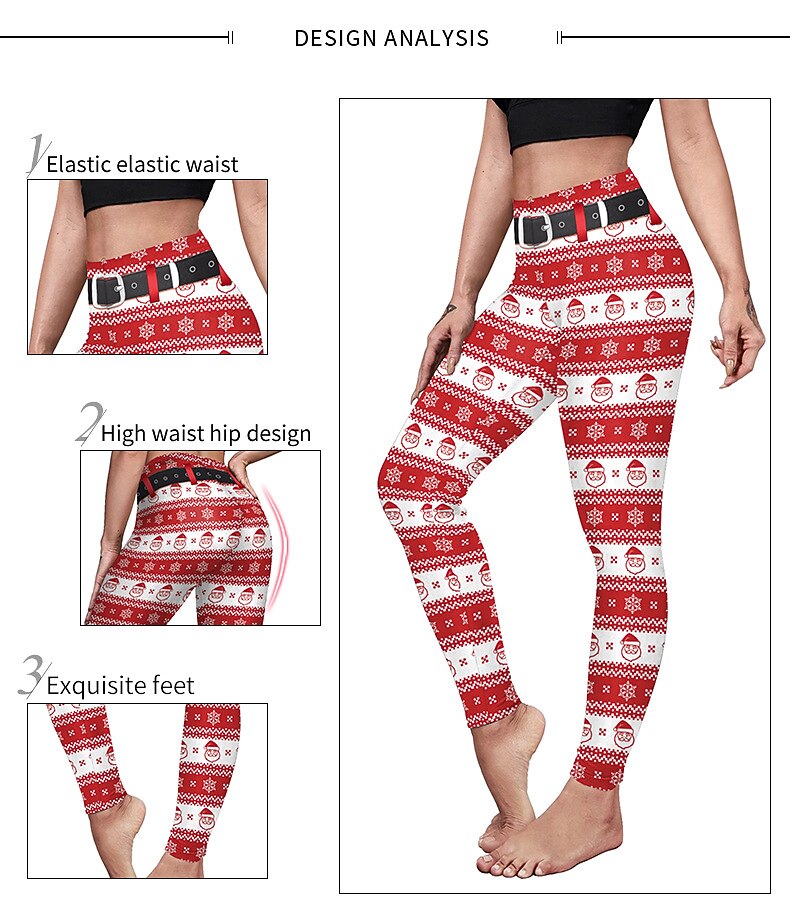 Vánoční dámské jógové kalhoty, zvednutí hýždí, kontrola břicha, vysoký pas, posilovna, cvičení, běh, fitness, zkrácené legíny, sportovní oblečení 2025 - $18.99 –P4