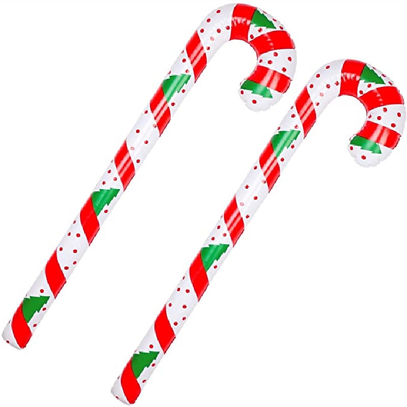 2 stykker oppblåsbar julepynt med sukkerrør slikkeballong god julepynt til hjemmet julepynt utendørs dekor navidad gaver noel 2025 - $11.49 –P7