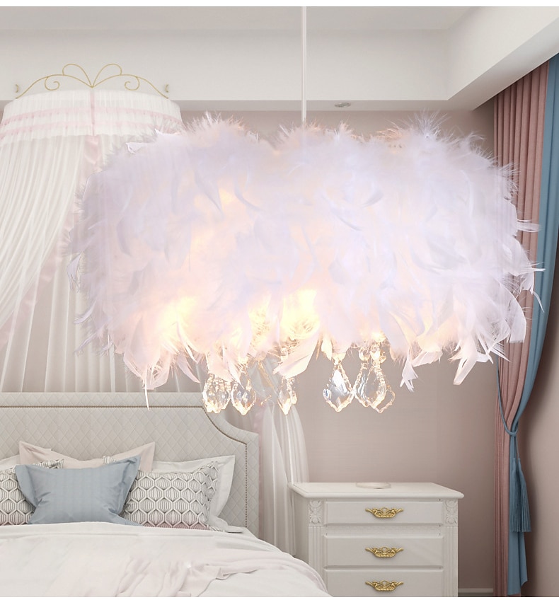 Lámpara colgante de 40/50 cm diseño único araña led pluma de metal galvanizado contemporáneo moderno 220-240 v 2026 - $158.99 –P2