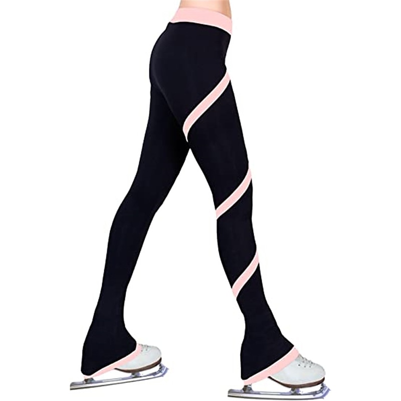 Pantalons de Patinage Artistique Femme Fille Patinage Collants Legging Rose foncé Blanche Rose Polaire Spandex Haute élasticité Entraînement Compétition Tenue de Patinage Chaud Patinage sur glace de 2025 ? $41.99 –P5